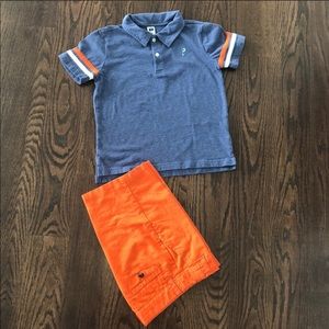 Janie and Jack Cotton Polo & Linen Shorts